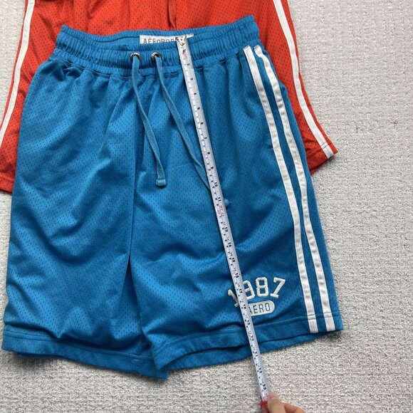 Lot x2 Aeropostale Mens Gym Shorts M Mesh Athletic Basketball drawstring - Picture 8 of 11